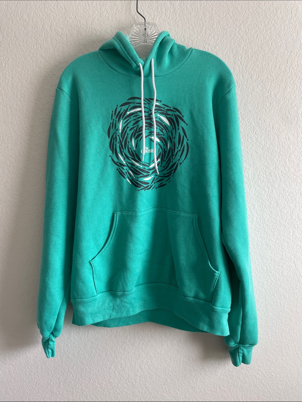 Turquoise Graphic Hoodie Sweatshirt - The Chosen Size Adult L